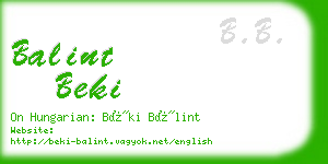 balint beki business card